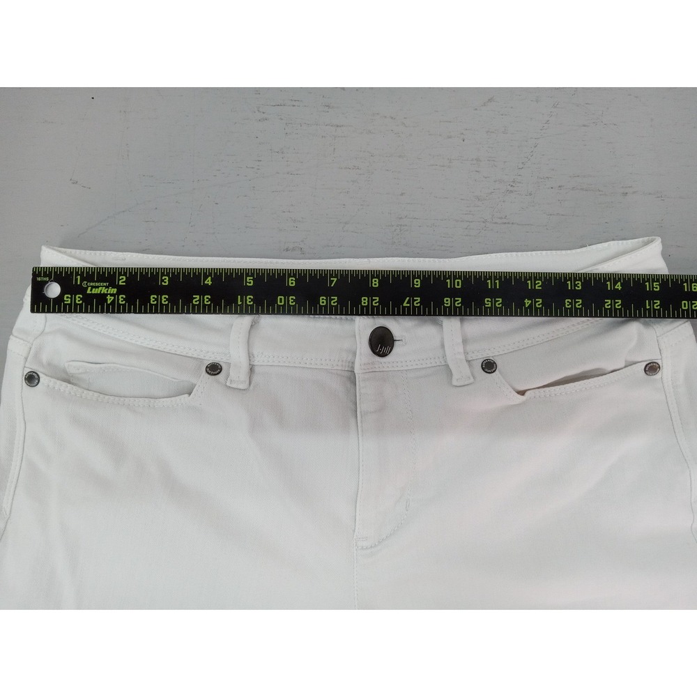 J. Jill Authentic Fit Cropped Jeans White Denim Sz 10 Petite Stretch Minimalist - Picture 6 of 11